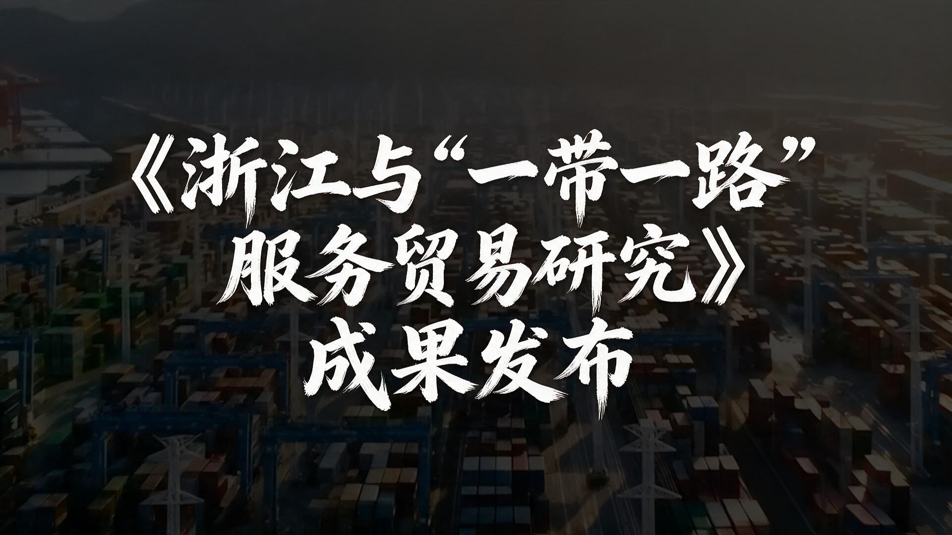 【纯后期宣传片】《浙江与“一带一路”服务贸易研究》成果发布